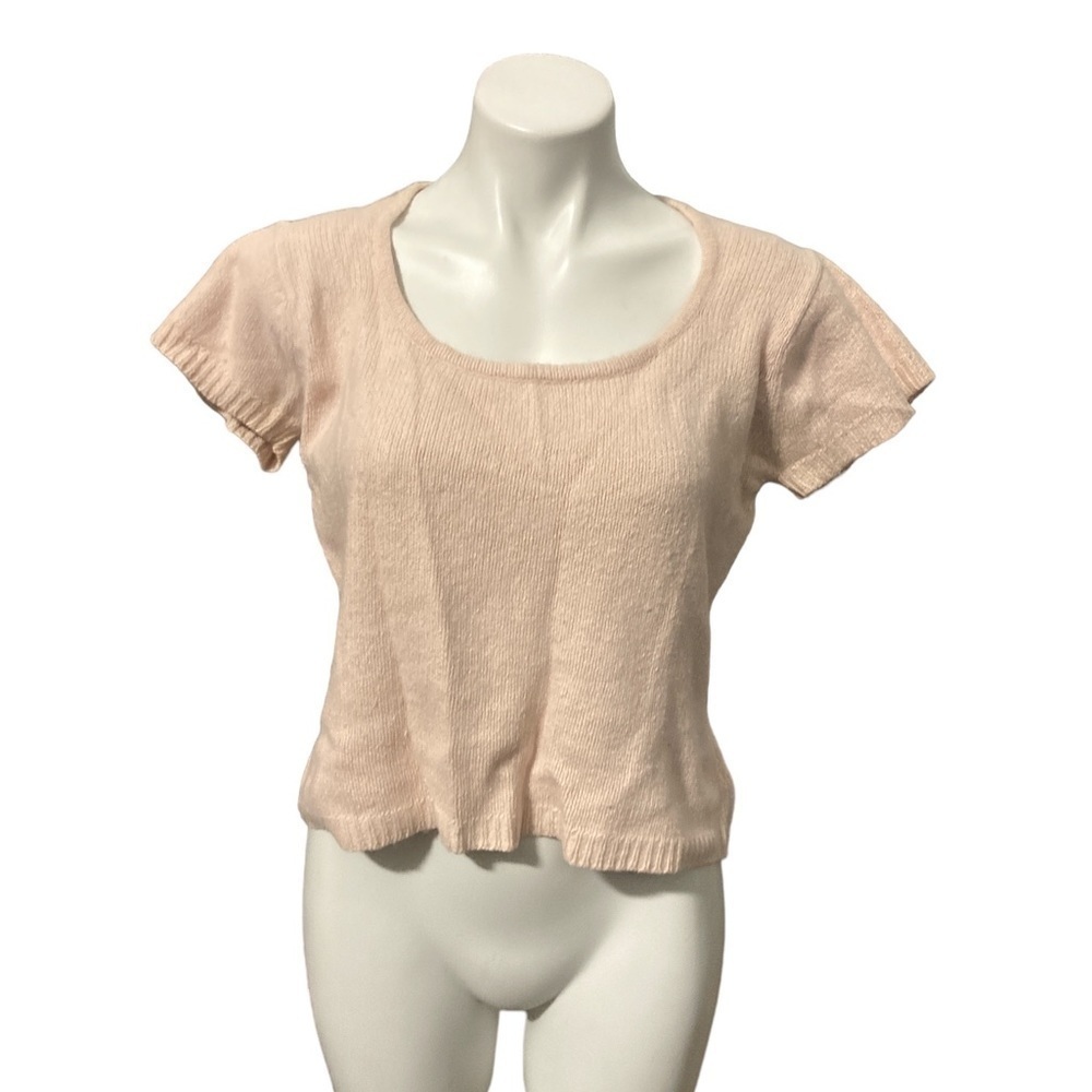 𝅺90's Vintage MAINFRAME Silk Knit Crop Top Baby Pink